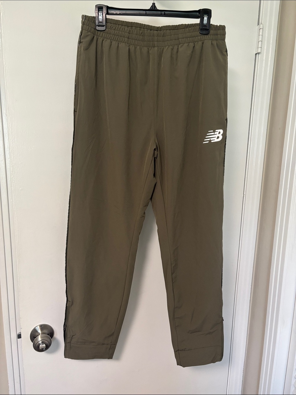 New Balance Olive Green Jogger Pants with White Logo